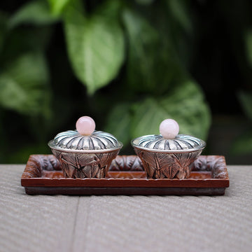 Antique 925 silver dry fruit tray set